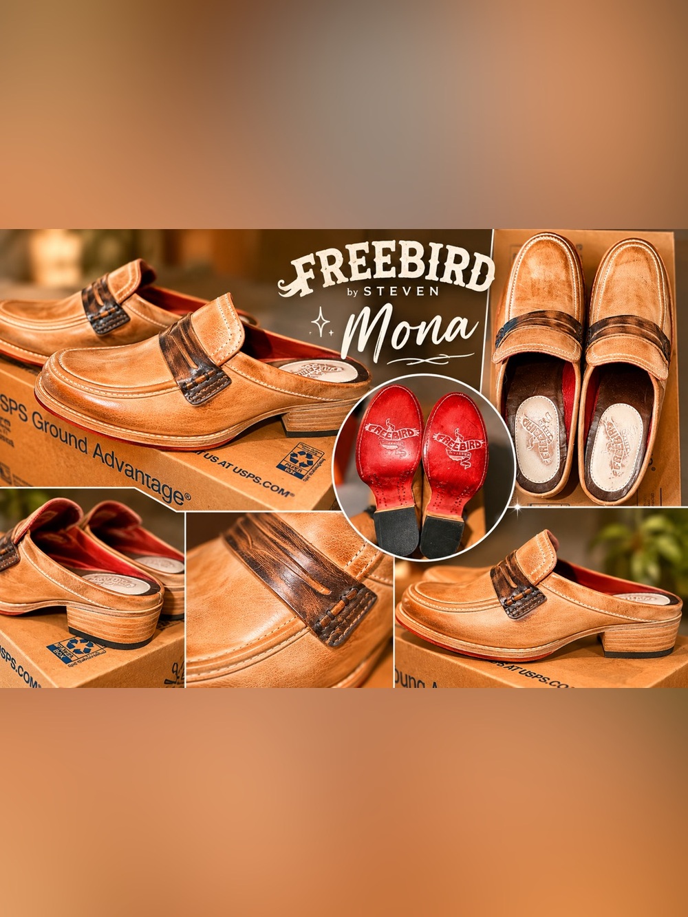 🔥🔥 Freebird by Steven Mona in Stone, 7W - Brand New Slip-On Leather Clogs 🔥🔥